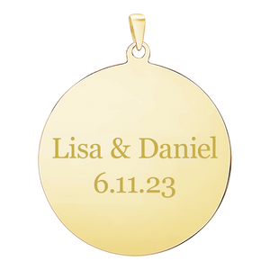 Sterling Silver 18K Yellow Gold Finish Round Disc Charm With Optional Engraving (.030" thickness)