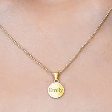 Load image into Gallery viewer, 14K Yellow Gold Round Disc Charm With Optional Engraving (.025&quot; thickness)
