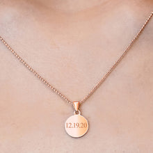 Load image into Gallery viewer, 14K Pink Gold Round Disc Charm With Optional Engraving (.025&quot; thickness)

