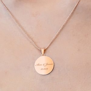 14K Pink Gold Round Disc Charm With Optional Engraving (.025" thickness)