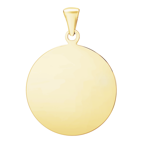 14K Yellow Gold Round Disc Charm With Optional Engraving (.025