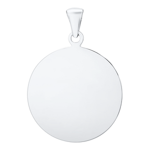 14K White Gold Round Disc Charm With Optional Engraving (.025" thickness)