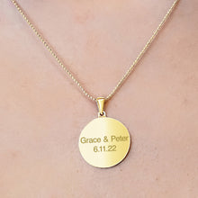Load image into Gallery viewer, 14K Yellow Gold Round Disc Charm With Optional Engraving (.025&quot; thickness)
