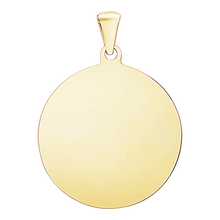 Load image into Gallery viewer, Sterling Silver 18K Yellow Gold Finish Round Disc Charm With Optional Engraving (.030&quot; thickness)
