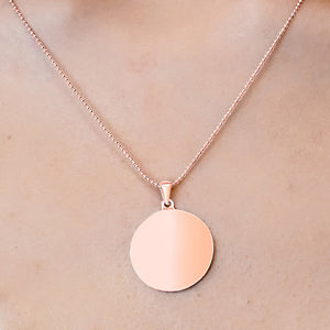 14K Pink Gold Round Disc Charm With Optional Engraving (.025" thickness)
