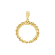 Load image into Gallery viewer, Rope Design American Eagle Coin Frame in 14K Gold
