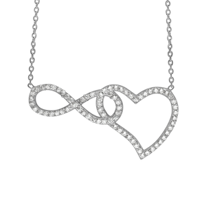 Infinity & Heart Necklace in Sterling Silver (32 x 16mm)