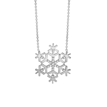 Load image into Gallery viewer, 6 Point Snowflake Necklace in Sterling Silver (24 x 24mm)
