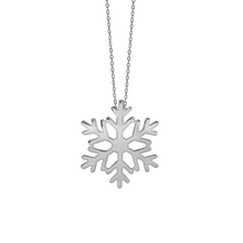 Load image into Gallery viewer, Solo Snowflake Necklace in Sterling Silver(28 x 24mm)
