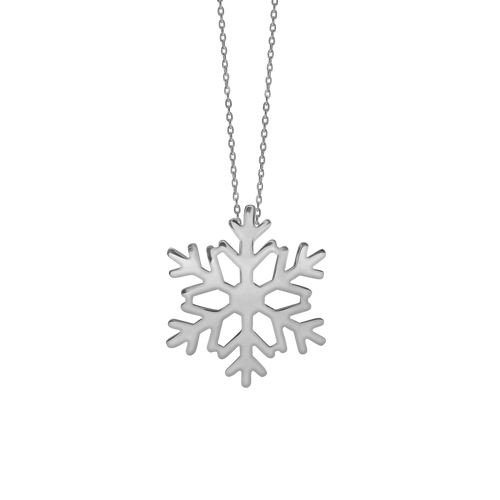 Solo Snowflake Necklace in Sterling Silver(28 x 24mm)