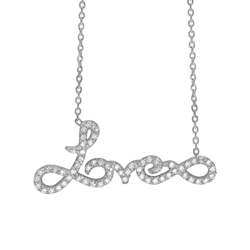 Love & Infinity Necklace in Sterling Silver (31 x 13mm)