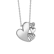 Load image into Gallery viewer, 4 Hearts Necklace in Sterling Silver (16 x 15mm)
