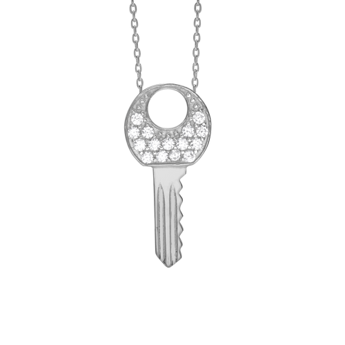 Key Necklace in Sterling Silver (23 x 11mm)