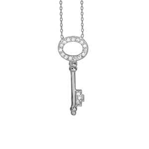 Oval Key Necklace in Sterling Silver (26 x 10mm)