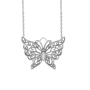 Butterfly Necklace in Sterling Silver (19 x 24mm)