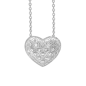Full Heart Necklace in Sterling Silver (17 x 17mm)
