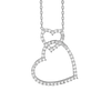 Intertwined Hearts Necklace with Cubic Zirconia in Sterling Silver (24 x 18mm)