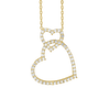 Intertwined Hearts Necklace with Cubic Zirconia in Sterling Silver (24 x 18mm)