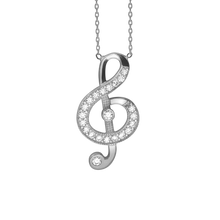 Load image into Gallery viewer, Treble Clef Necklace in Sterling Silver (25 x 13mm)
