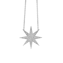 Load image into Gallery viewer, 8 Point Star Necklace in Sterling Silver (25 x 25mm)

