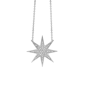 8 Point Star Necklace in Sterling Silver (25 x 25mm)