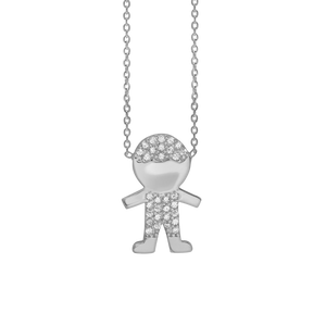 Boy Necklace in Sterling Silver (20 x 13mm)
