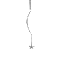 Load image into Gallery viewer, Moon &amp; Shooting Star Necklace in Sterling Silver (73 x 2mm)
