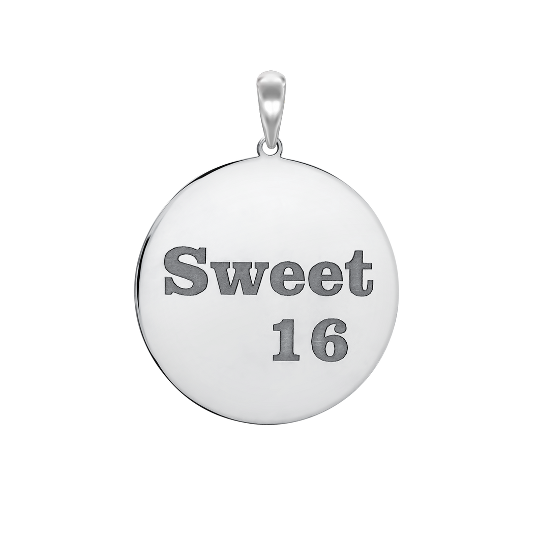 Sweet Sixteen Disc Charm (32  x 25mm)