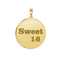 Load image into Gallery viewer, Sweet Sixteen Disc Charm (32  x 25mm)
