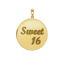 Load image into Gallery viewer, Sweet Sixteen Disc Script Charm (32  x 25mm)
