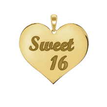 Load image into Gallery viewer, Sweet Sixteen Heart  Disc Script Charm (27 x 28mm)
