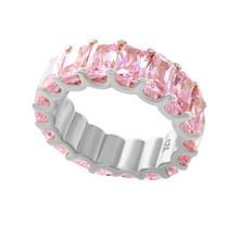 Load image into Gallery viewer, Big City Baguette Eternity Bands with Pink Stones
