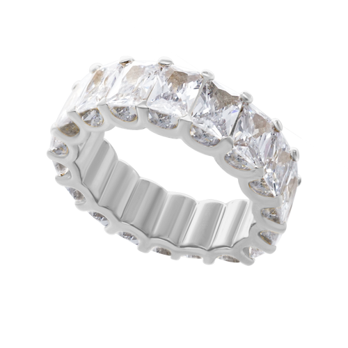 Big City Baguette Eternity Bands with White Stones