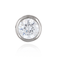 Load image into Gallery viewer, Sterling Silver ITI NYC Round Bezel Earrings with CZ in Sterling Silver
