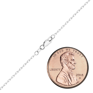 Essex St. Elongated Cable Anklet in 14K White Gold