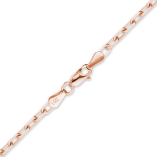 Essex St. Elongated Cable Anklet in 14K Rose Gold