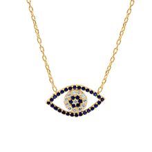 Load image into Gallery viewer, ITI NYC Evil Eye Necklace in Sterling Silver
