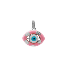 Load image into Gallery viewer, ITI NYC Evil Eye Pendant with Pink and White Enamel in Sterling Silver
