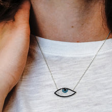 Load image into Gallery viewer, ITI NYC Evil Eye Pendant in Sterling Silver
