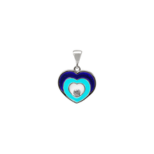 Load image into Gallery viewer, ITI NYC Heart Shaped Evil Eye Pendant with Blue and White Enamel in Sterling Silver
