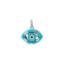 Load image into Gallery viewer, ITI NYC Evil Eye Pendant with Blue and White Enamel in Sterling Silver
