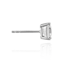 Load image into Gallery viewer, Sterling Silver ITI NYC Square Four Prong Earrings with Flat Side Wire and CZ
