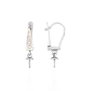ITI NYC Click-In Leverbacks with Diamonds and 4 mm Cup Dangle (21 x 11 mm)