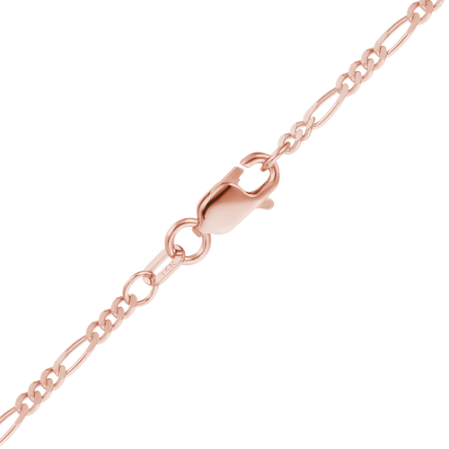 Fulton St. Figaro Chain Necklace in 14K Rose Gold