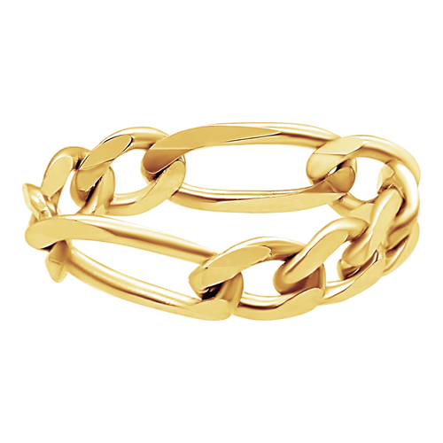 Fulton St. Figaro Chain Ring in 14K Yellow Gold