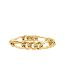 Load image into Gallery viewer, Fulton St. Figaro Chain Ring in 14K Yellow Gold
