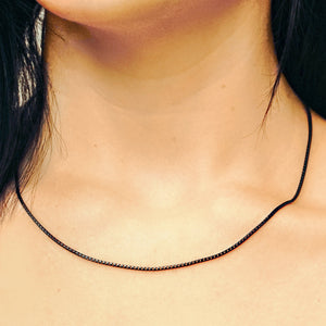 Flatiron Franco Black Ruthenium Chain Necklace in Sterling Silver