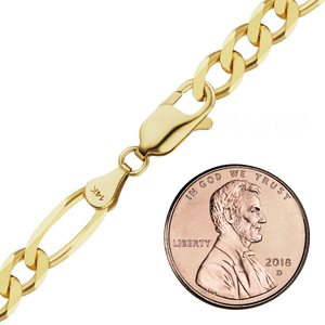 Fulton St. Figaro Chain Anklet in Yellow Gold