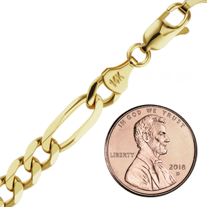 Fulton St. Figaro Chain Anklet in Yellow Gold
