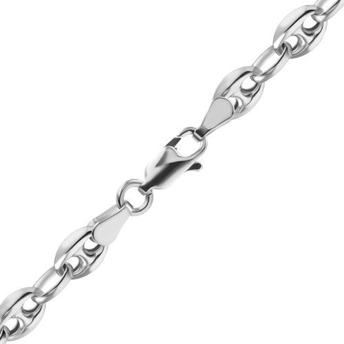 Greenwich Village Puffed Mariner Link Hollow Chain Necklace in Sterling Silver